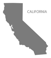 California USA Map grey