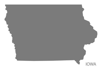 Iowa USA Map grey
