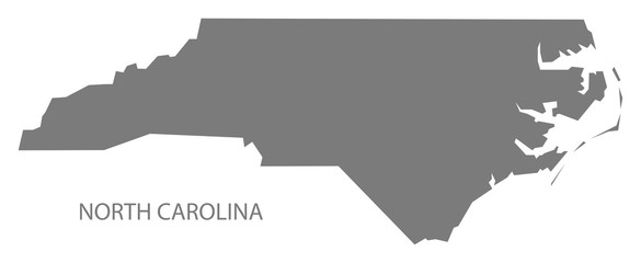 North Carolina USA Map grey