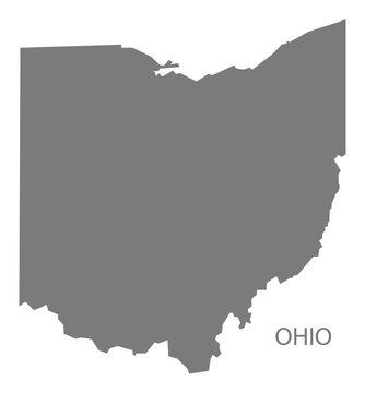 Ohio USA Map grey