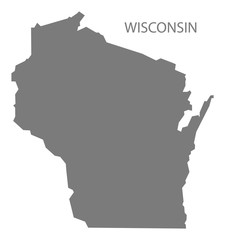 Wisconsin USA Map grey