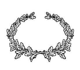Floral wreath branches set. Decorative elements at engraving style.