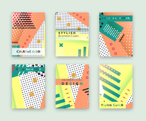 Fashionable original cover. Stylish business card. Design template bright solution, creative frame surface. Abstract composition, error texture, collection brochure 6 sheet, elements part construction