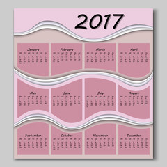 abstract waves calendar 2017 year