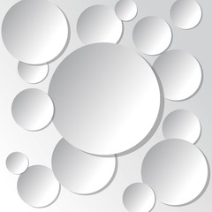 White paper circle banner with drop shadows. Vector illustration