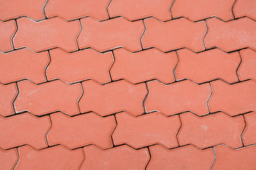 Red brick paving stones on a sidewalk,Floor pattern
