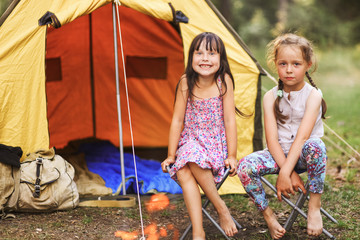 Children happy outdoors.