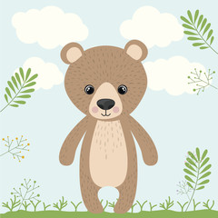 bear cute wildlife icon vector isolated graphic