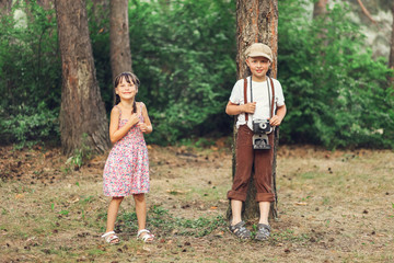 Children happy outdoors.