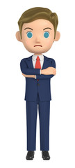 3D illustration character - A small business man is angry.