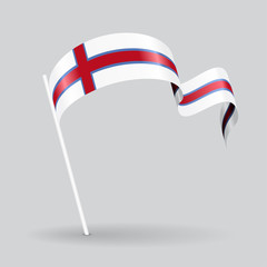 Faroe Islands wavy flag. Vector illustration.