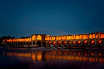 Peel and stick wall murals Khaju Bridge Khaju Bridge at night in Isfahan.Iran