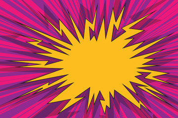 Explosive pop art background comics bubble