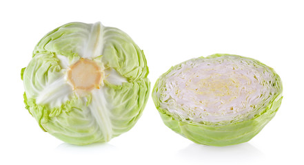 Green cabbage isolated on white background