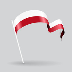 Polish wavy flag. Vector illustration.