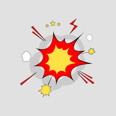 Bubble comic in explosion over gray background. Vector illustration, eps 8.