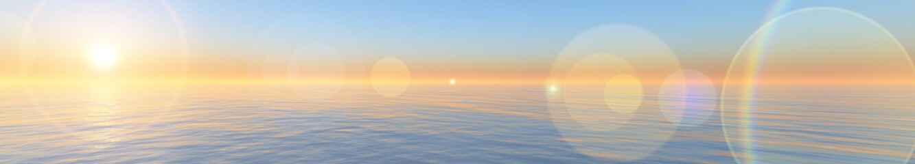 panorama of sea sunset. ocean sunrise. banner © ustas