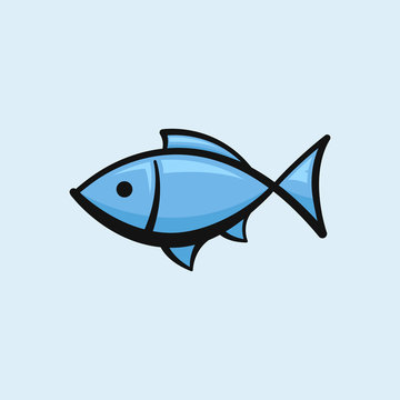 Blue fish icon. Vector illustration, eps 8.
