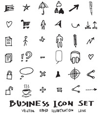 Business doodles sketch vector ink eps10