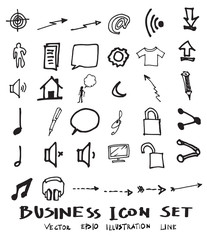 Business doodles sketch vector ink eps10