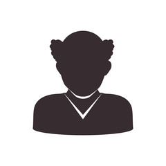 Avatar male concept represented by man head and torso silhouette icon. Isolated and flat illustration