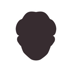 Avatar male concept represented by man head silhouette icon. Isolated and flat illustration
