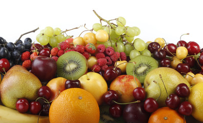 fruits and berries isolated on white background
