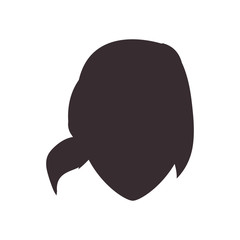 Avatar female concept represented by woman head icon. Isolated and flat illustration