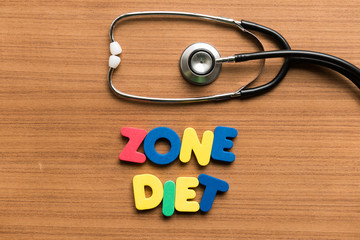 zone diet colorful word with stethoscope