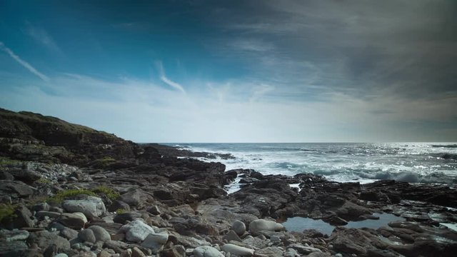 the sea and wild peeble beach