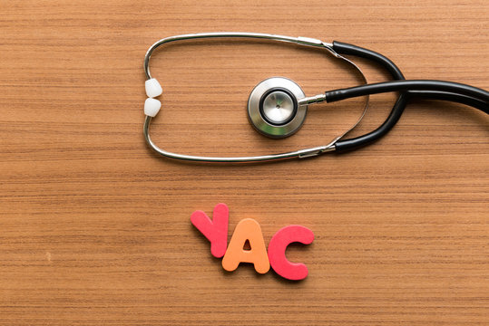 yac colorful word with stethoscope