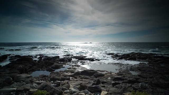 the sea and wild peeble beach