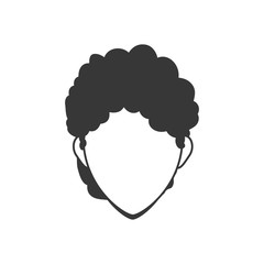 Avatar male concept represented by man head silhouette icon. Isolated and flat illustration