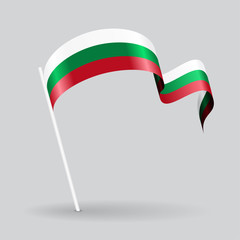 Bulgarian wavy flag. Vector illustration.