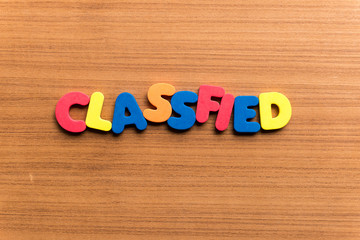 classified colorful word