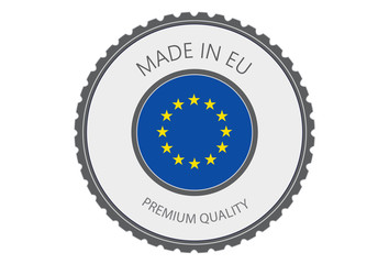 Made in EU Seal, European Flag (Vector Art)