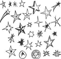 Obraz premium Star Doodles, hand drawn vector illustration eps10