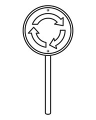 flat design traffic sign icon vector illustration