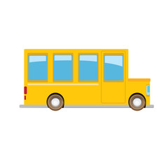 funny cartoon orange school bus