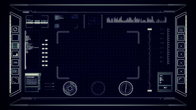 Hud data FRAME display with Alpha.Place it on top of your video add TEXT. ROBOTO or DIGITAL font gives perfect effect.Good for techno news, infographic.Military target.For any techno review.