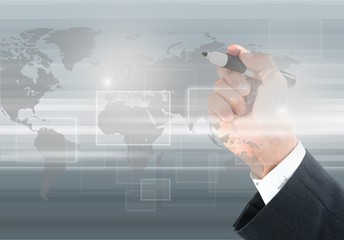 Hand and illustration concept.