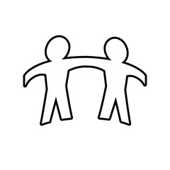 Abstract people and support concept represented by teamwork icon. Isolated and flat illustration