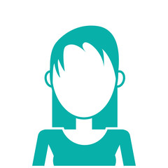 flat design faceless woman icon vector illustration