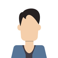 flat design faceless man icon vector illustration