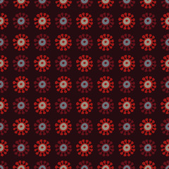 Ethnic boho seamless pattern with decorative flowers. Print. Cloth design, wallpaper.