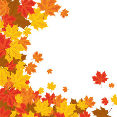 Naklejka na ściany i meble print with autumn leaves
