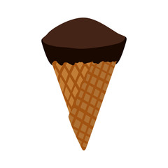 Dessert and sweet concept represented by cone of ice cream icon. Isolated and flat illustration