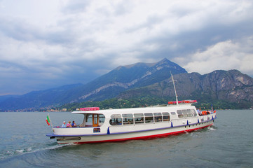 Stormy clouds over Lake Como in Italy, Europe