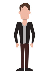 flat design faceless man icon vector illustration