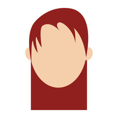 flat design faceless woman with long hair icon vector illustration